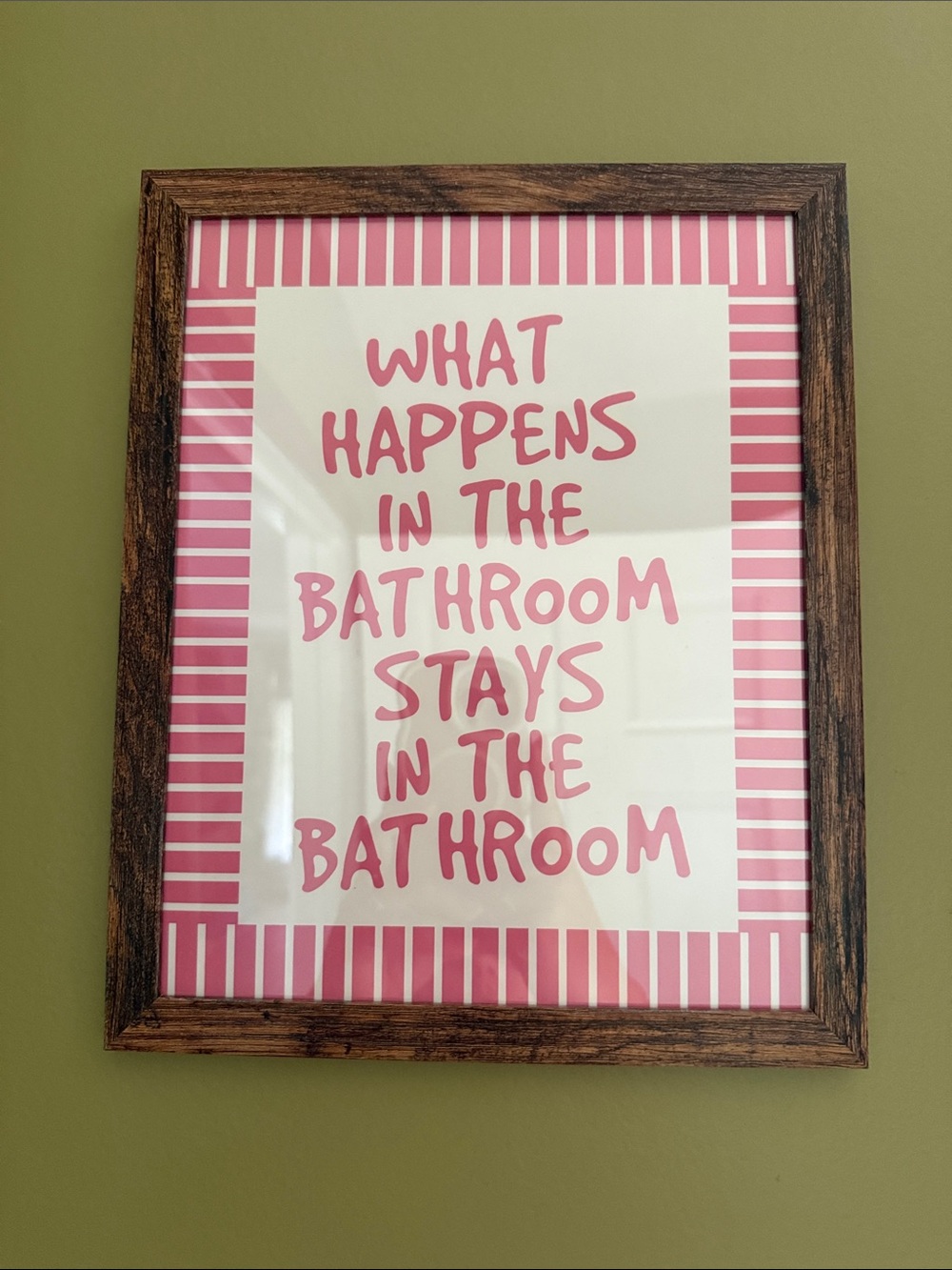 Pink Bathroom Wall Art - 'What Happens In The Bathroom'